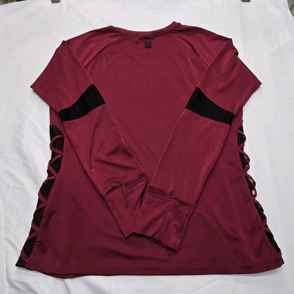 Harley Davidson Womens Performance/Activewear Long Sleeve XL Top Maroon Black - Picture 4 of 16
